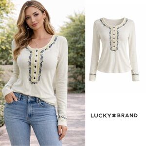 NEW Lucky Brand Embroidered Thermal
